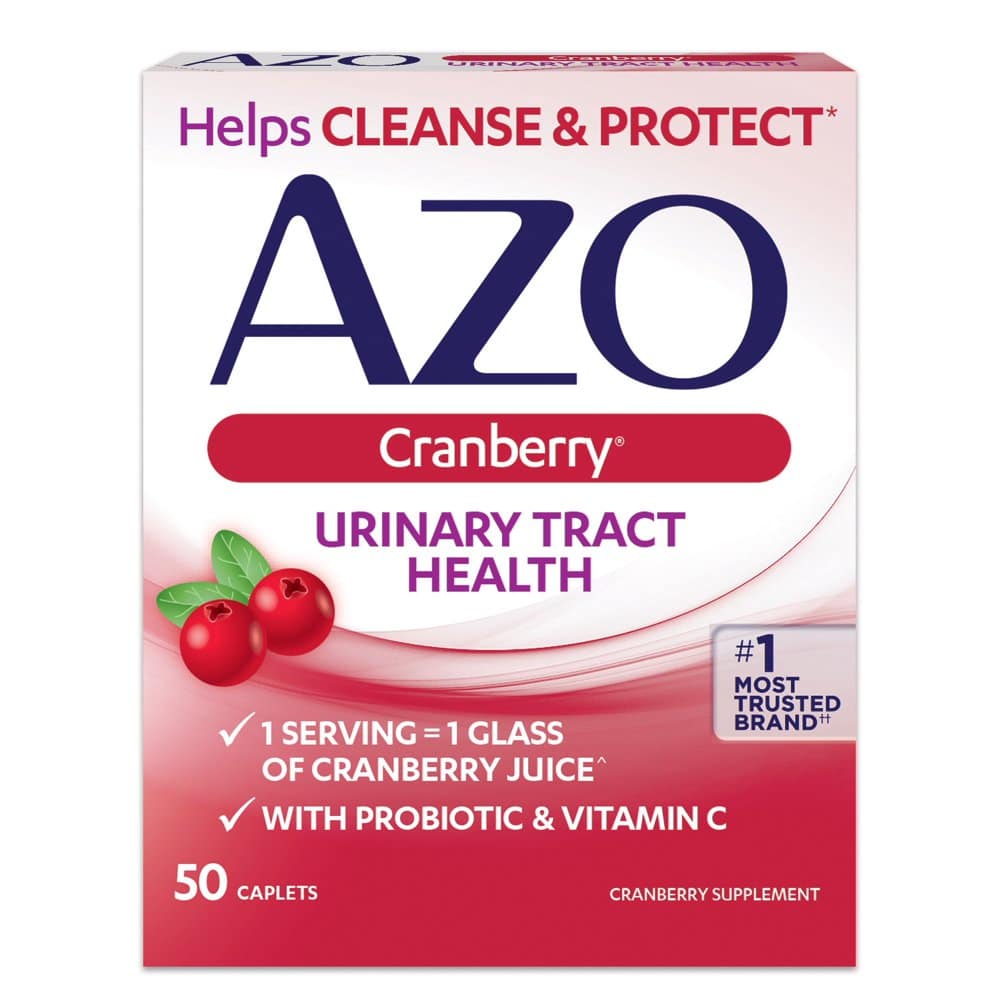 AZO Cranberry Supplement Urinary Tract Health Probiotic 50 Caplets Each ...