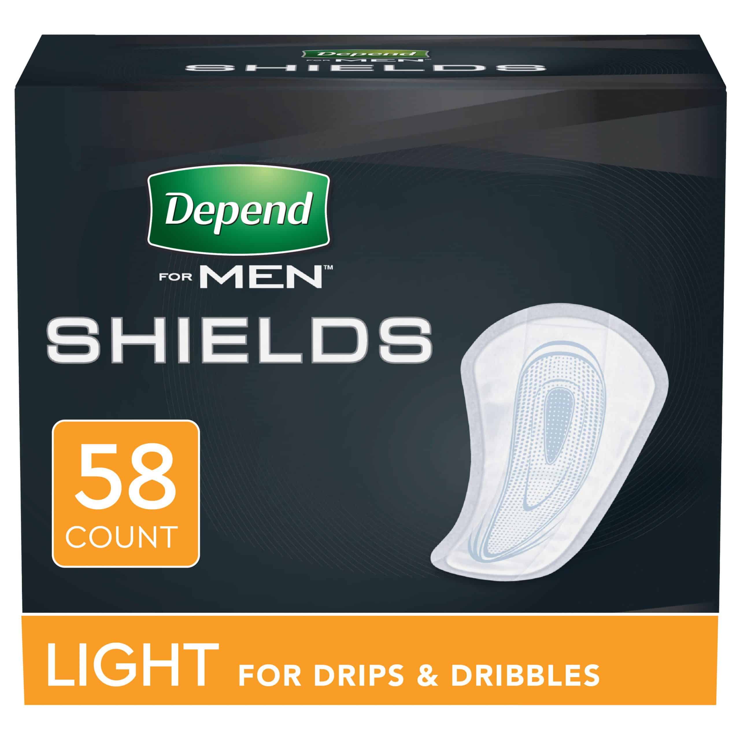 Depend Incontinence Shields, Pads for Men, Light Absorbency, 58 Count ...