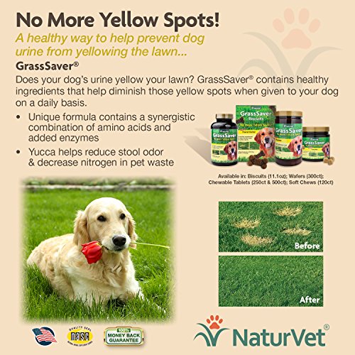 Naturvet Grasssaver Wafers For Dogs Plus Enzymes 300 Wafers Healthy ...