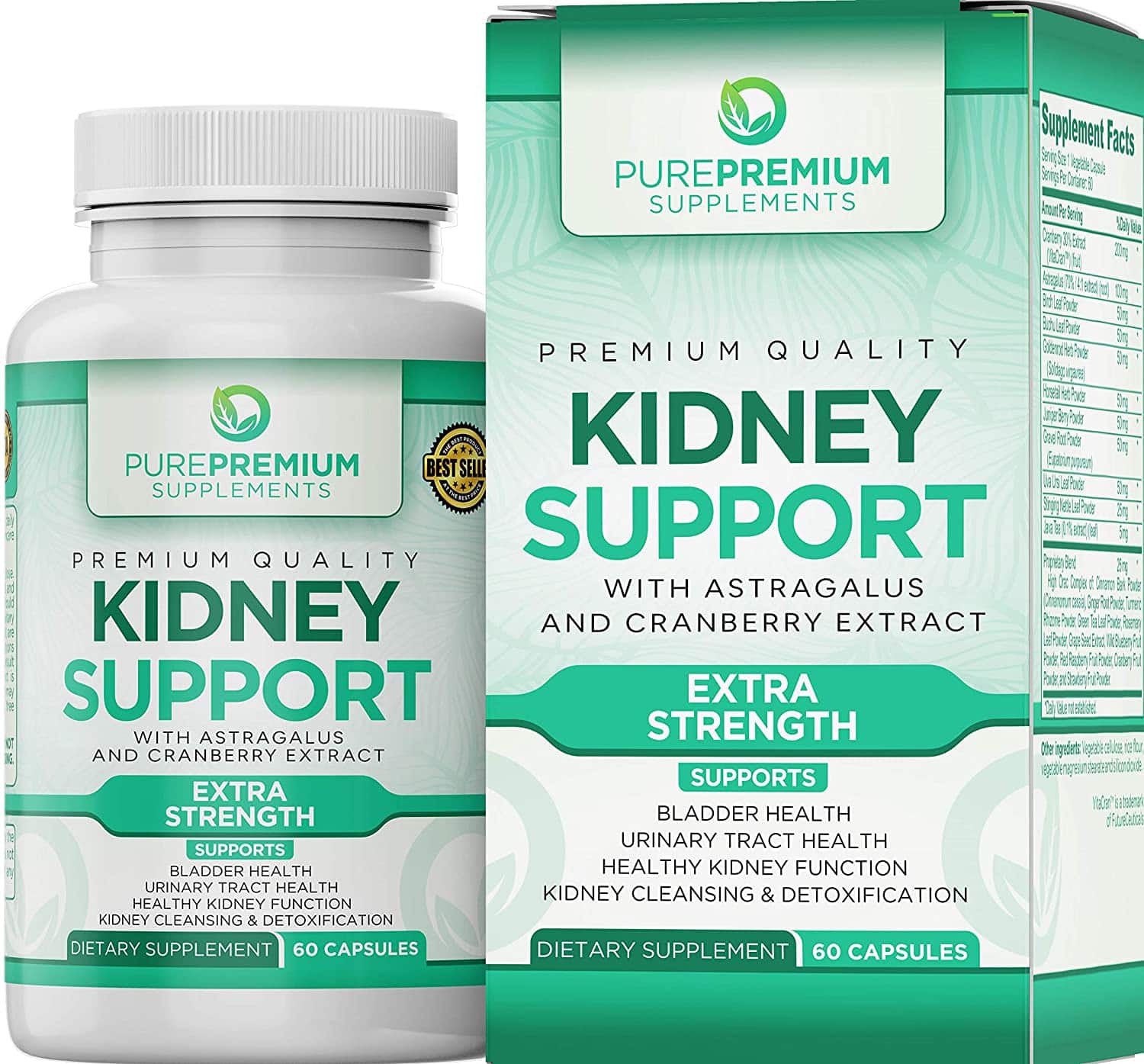 PurePremium Kidney Support Supplement (Kidney Cleanse Supplement ...